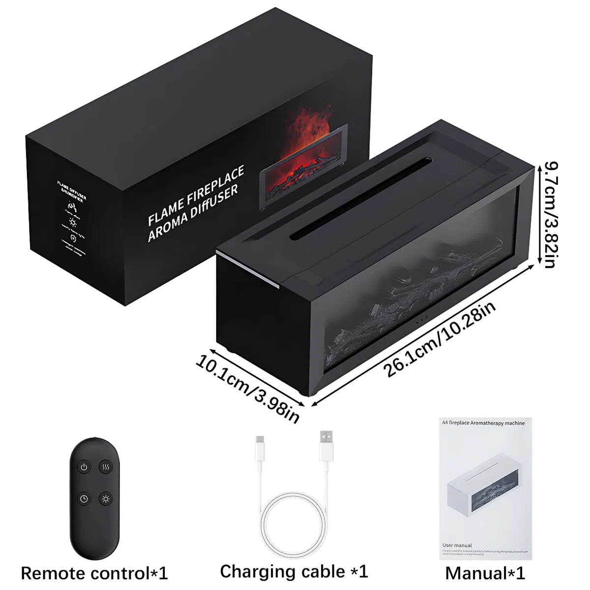 QKTYB Diffusore Di Oli Essenziali, 7 Fiamme Colorate Per Camino Diffusore Profumo Ambiente, 3 Timer Spegnimento Senza Acqua Diffusori Ambiente Elettrico Con Telecomando Per Stanza Ufficio