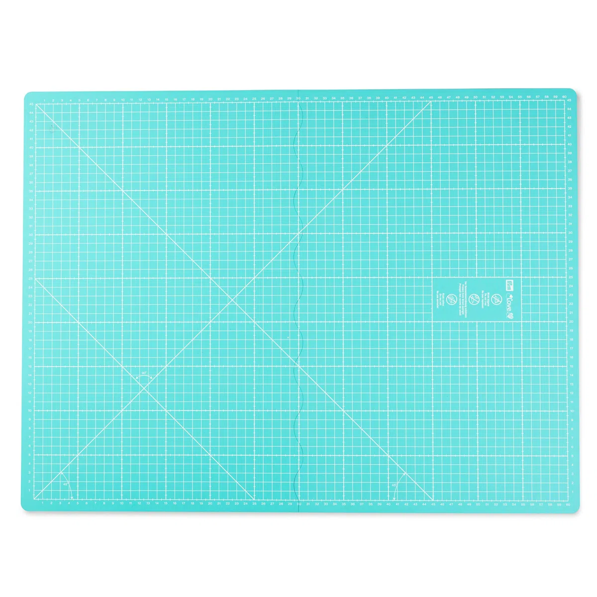 Prym Love-Tappetino da Taglio Pieghevole, 45 x 60 cm, Materiale Sintetico, Turchese, 48.5 x 32.200000000000003 x 1.2 cm