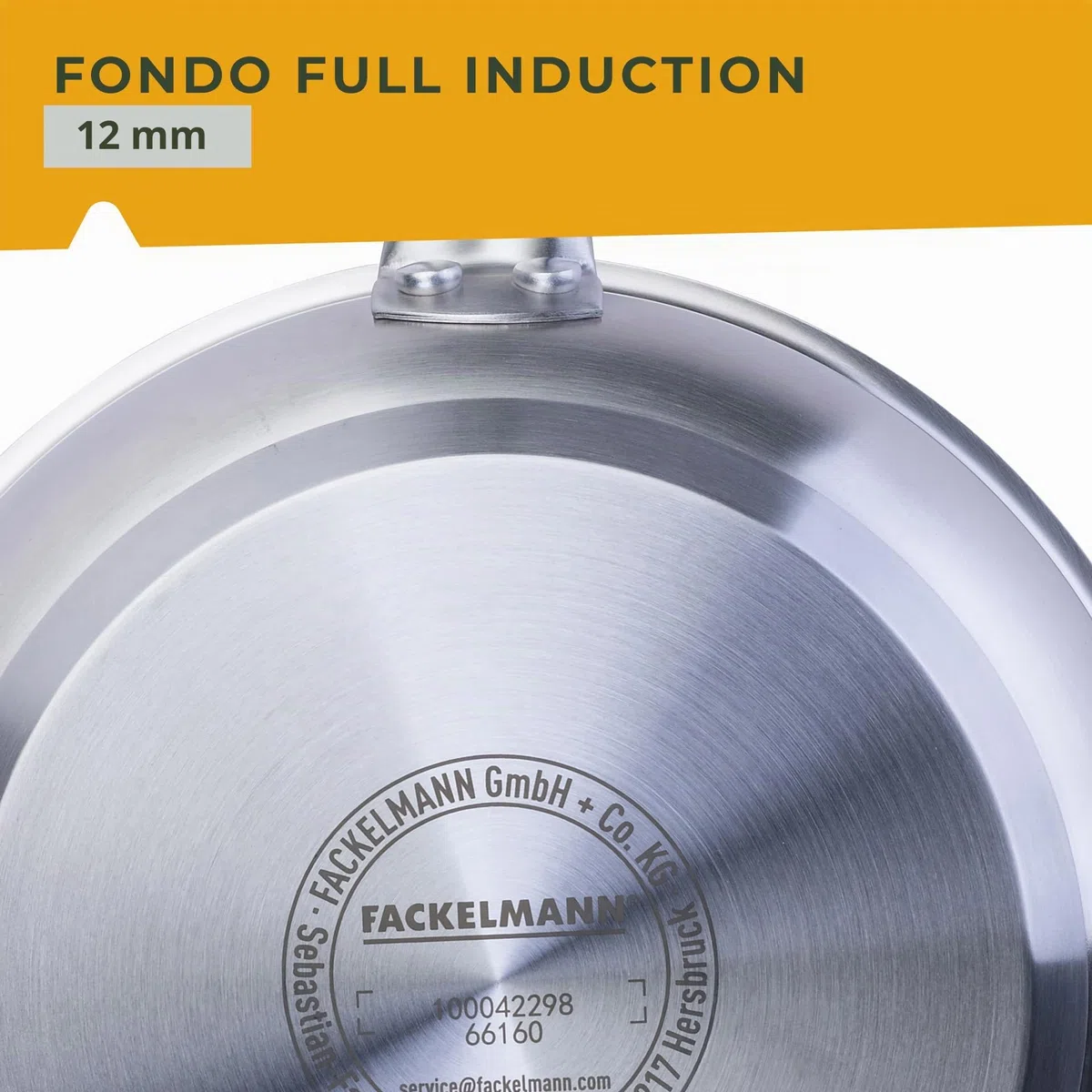 Fackelmann Padella Trimetallo Professionale Ø24 cm – Cottura Induzione e Tutti i Piani – Fondo Micro Strutturato per Cucina Sana e Croccante – Lavabile in Lavastoviglie – Linea Oval