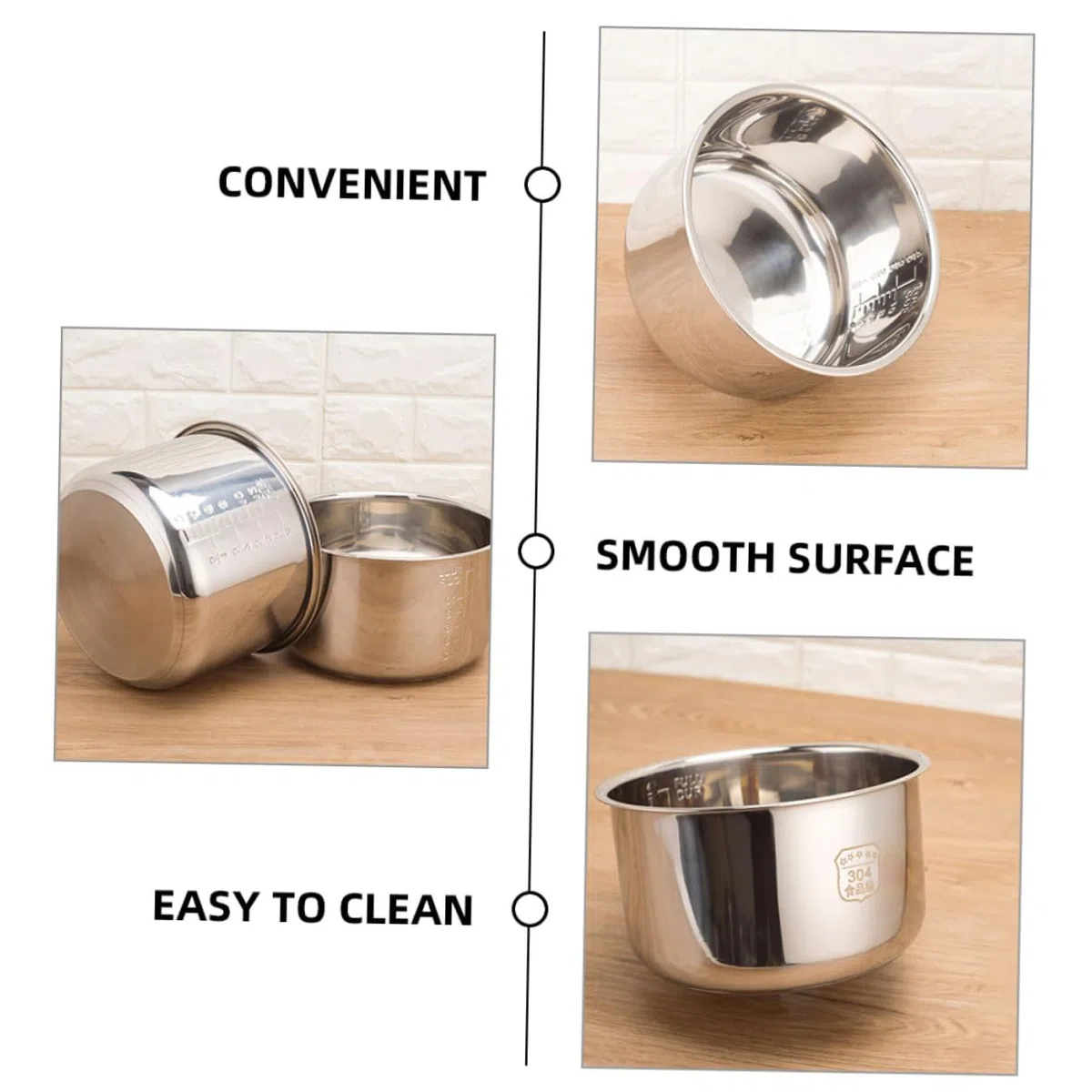 jojofuny Pentola Interna per Cuociriso Elettrico in Acciaio Inossidabile 4l Scala, Design Multifunzione, Ricambio per Cucina Efficiente e Resistente