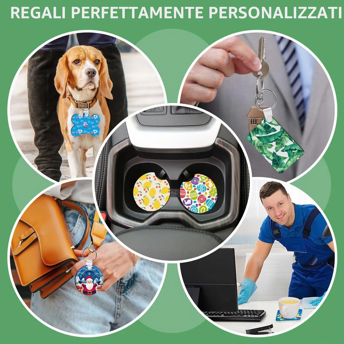 114Pcs Sublimation Blanks Products, Sublimation Blank Set Including DIY Blank Makeup Bag, Keychain, Earring, Pillow Cover, Mouse Pad, Coaster, Garden Flag for Sublimation Transfer Heat Press Craft