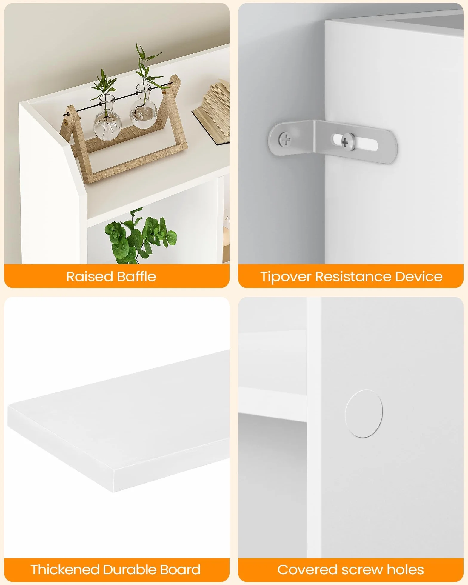 Hzuaneri Libreria a 6 Ripiani, Scaffale con Scomparti e Ripiani Aperti, Organizzatore, Libreria Verticale Mobiletto Multiuso per Soggiorno, Studio, 24 x 60 x 170 cm, Bianco BC11103X