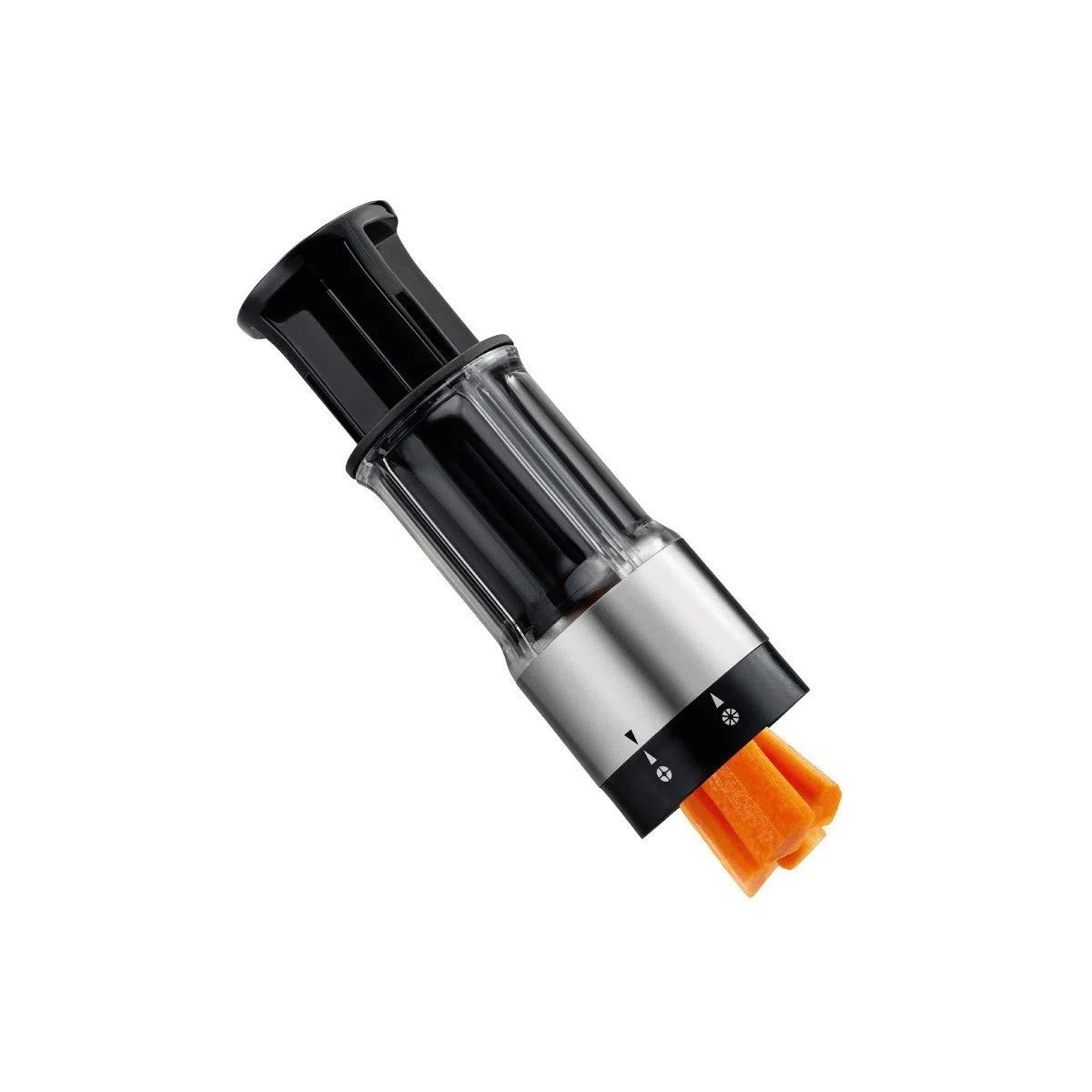 Gefu, tritatutto 13421 Flexicut per verdure e frutta, in acciaio inox con inserto per centrare il prodotto