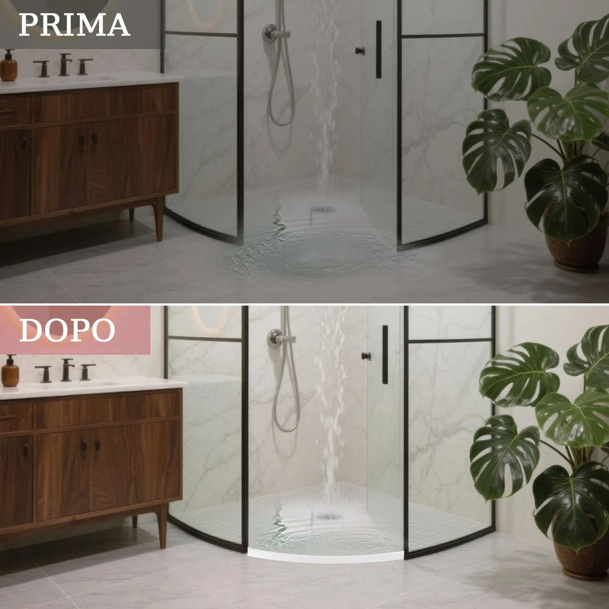 alophoty 350cm Barriera Doccia Ferma Acqua - Bordo per Piatto Doccia, Barriera Antiacqua per Doccia, Silicone Flessibile e Durevole, Aderenza Potente, Facile da Installare, Bianco
