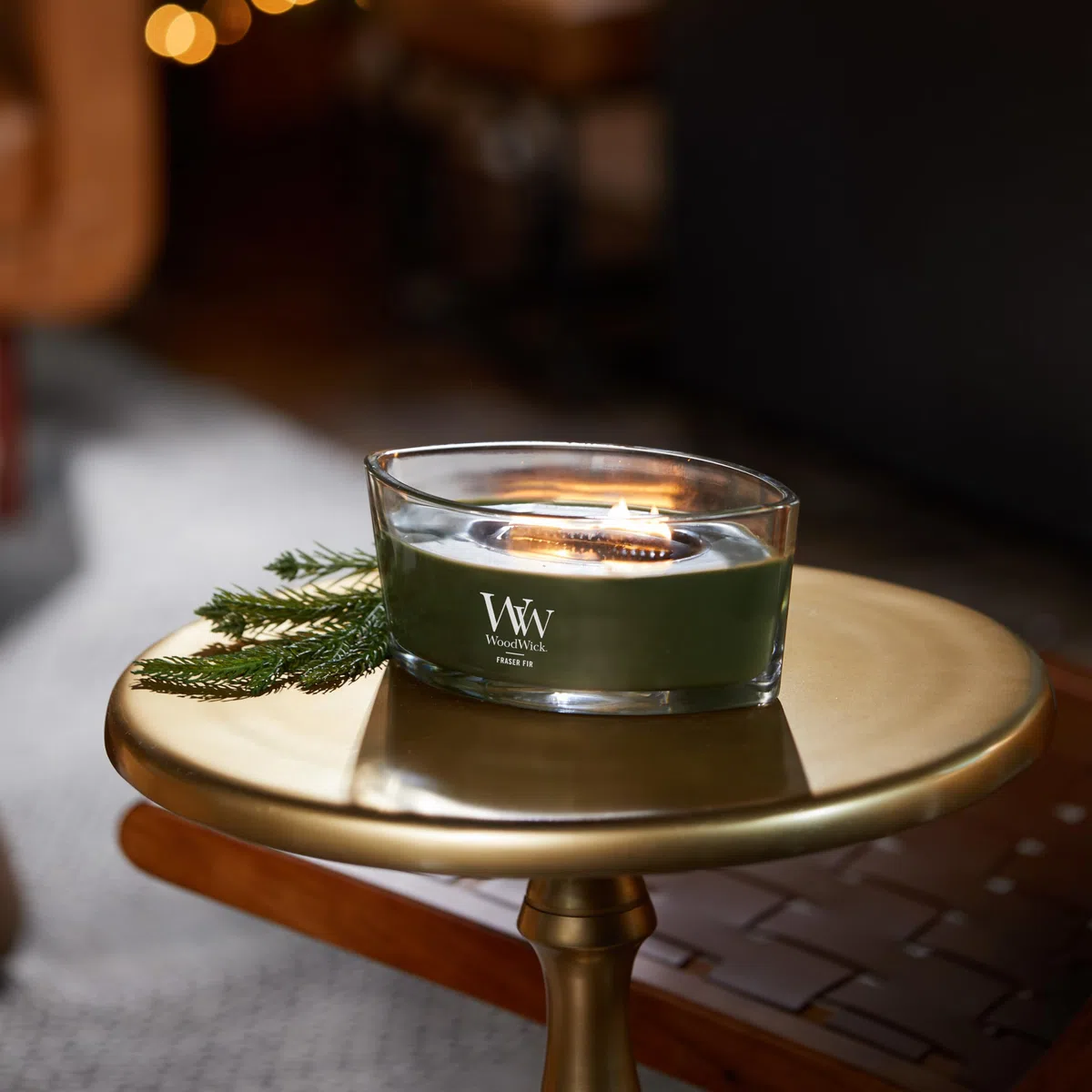 WoodWick Candela profumata Ellipse | Fraser Fir | Con Stoppino Scoppiettante | Fino a 50 ore