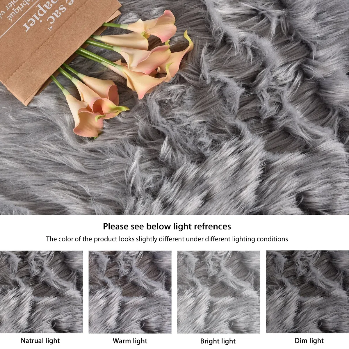 ORINOVA Tappeto Peloso Grau 60x120 cm Morbido Scendiletto Rug Camera da Letto Tappeti Lavabile in Lavatrice Moderno Salotto