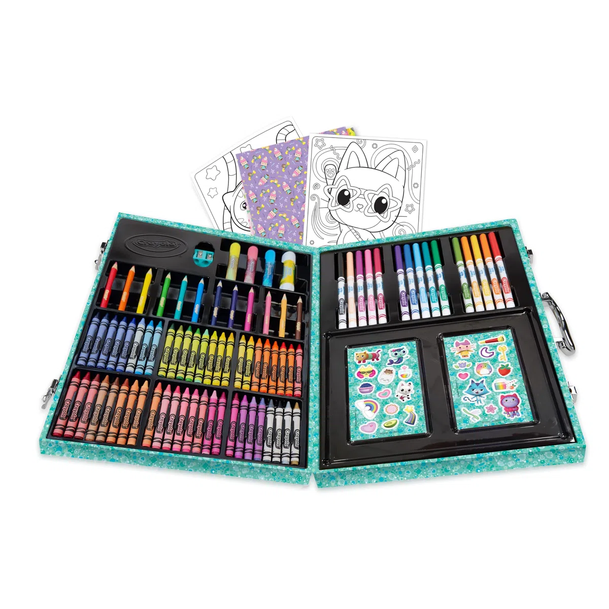 CRAYOLA - Valigetta dell'Artista Gabby's Dollhouse, Kit Creativo con 115 Pezzi, Pennarelli, Matite, Cere, Colle Glitter, Adesivi, Fogli da Colorare, Regalo per Bambini, da 5 anni, 04-2966