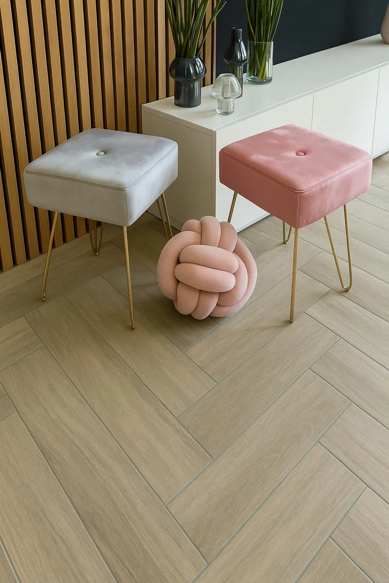 Pouf Sgabello Poggiapiedi Moderno in Velluto con Gambe in Metallo Dorato – Seduta Decorativa per Camera da Letto, Salotto o Ingresso. Grigio, Beige, Marrone, Rosa (Grigio chiaro)
