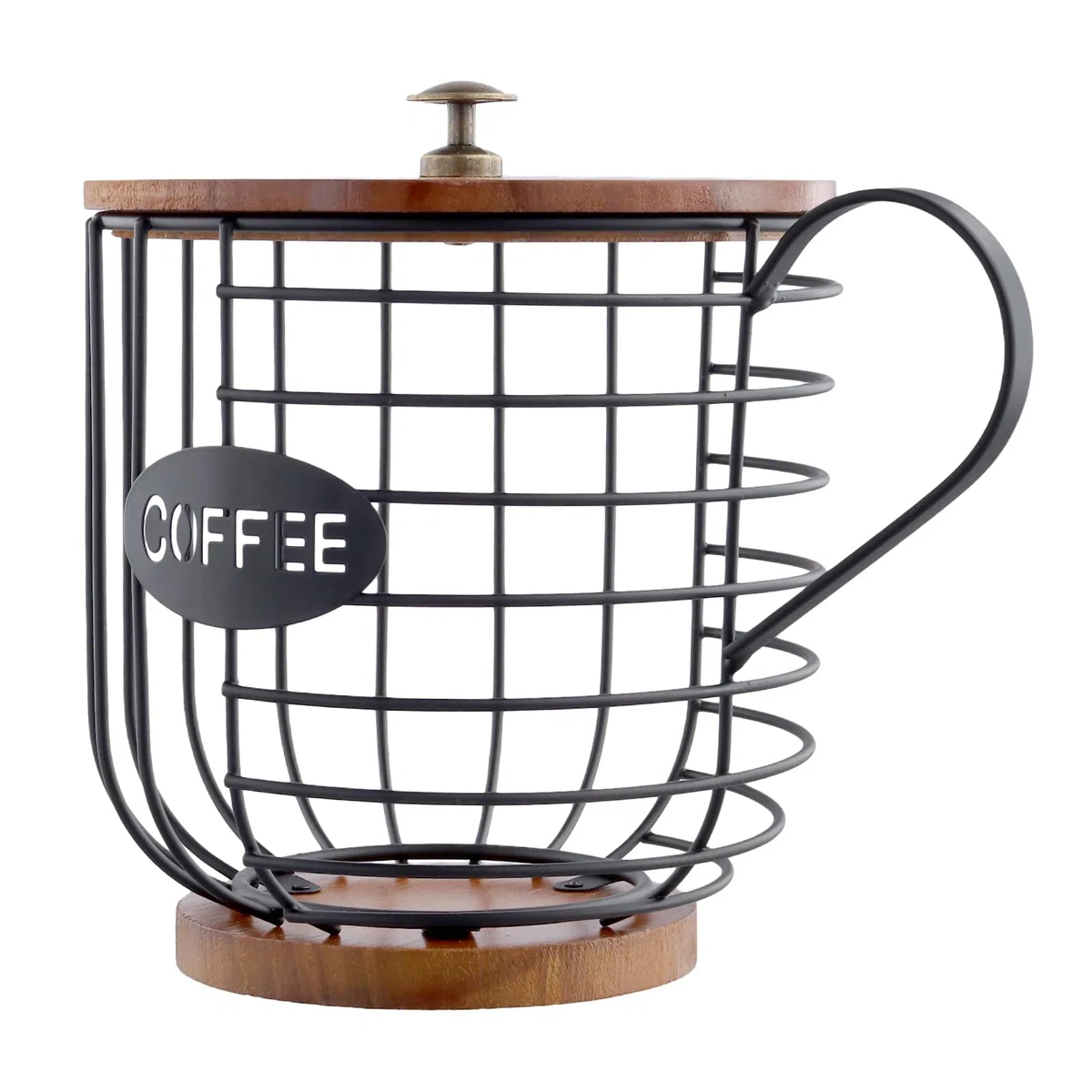 2 contenitori per cialde di caffè con coperchio, organizer da cucina per bancone della cucina, bar, uffici, 15,5 x 18 cm, nero
