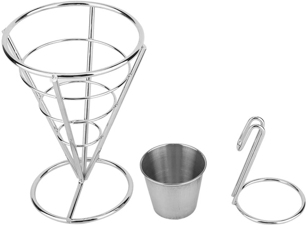 Supporto per Patatine Fritte, 4 Confezioni Conico Facile da Pulire per Casa Famiglie Ristoranti Bar Caffè Feste