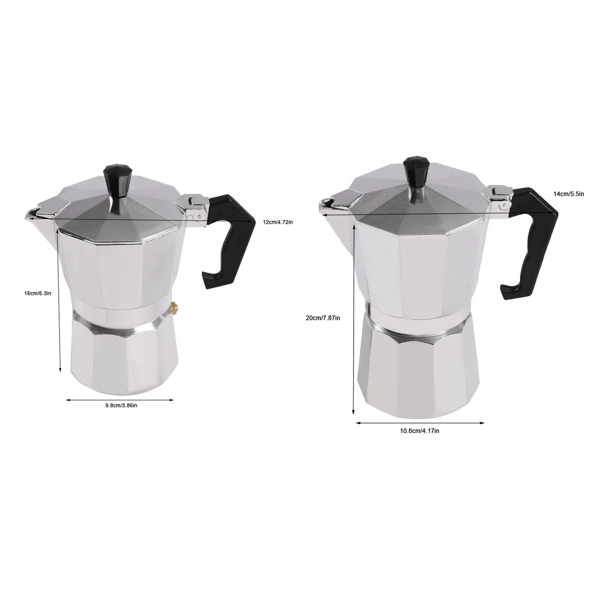 Caffettiera elettrica per caffè espresso 6/3 tazze, a induzione, adatta a tutti i piani cottura (6 tazze)