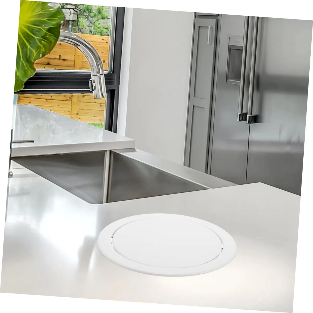 Coperchio Inossidabile della e Spazzatura Incasso per in a Bidone da Resistente Acciaio con Meccanismo Battente allo Sbiadimento di Design Elegante Piano Cucina Lavoro