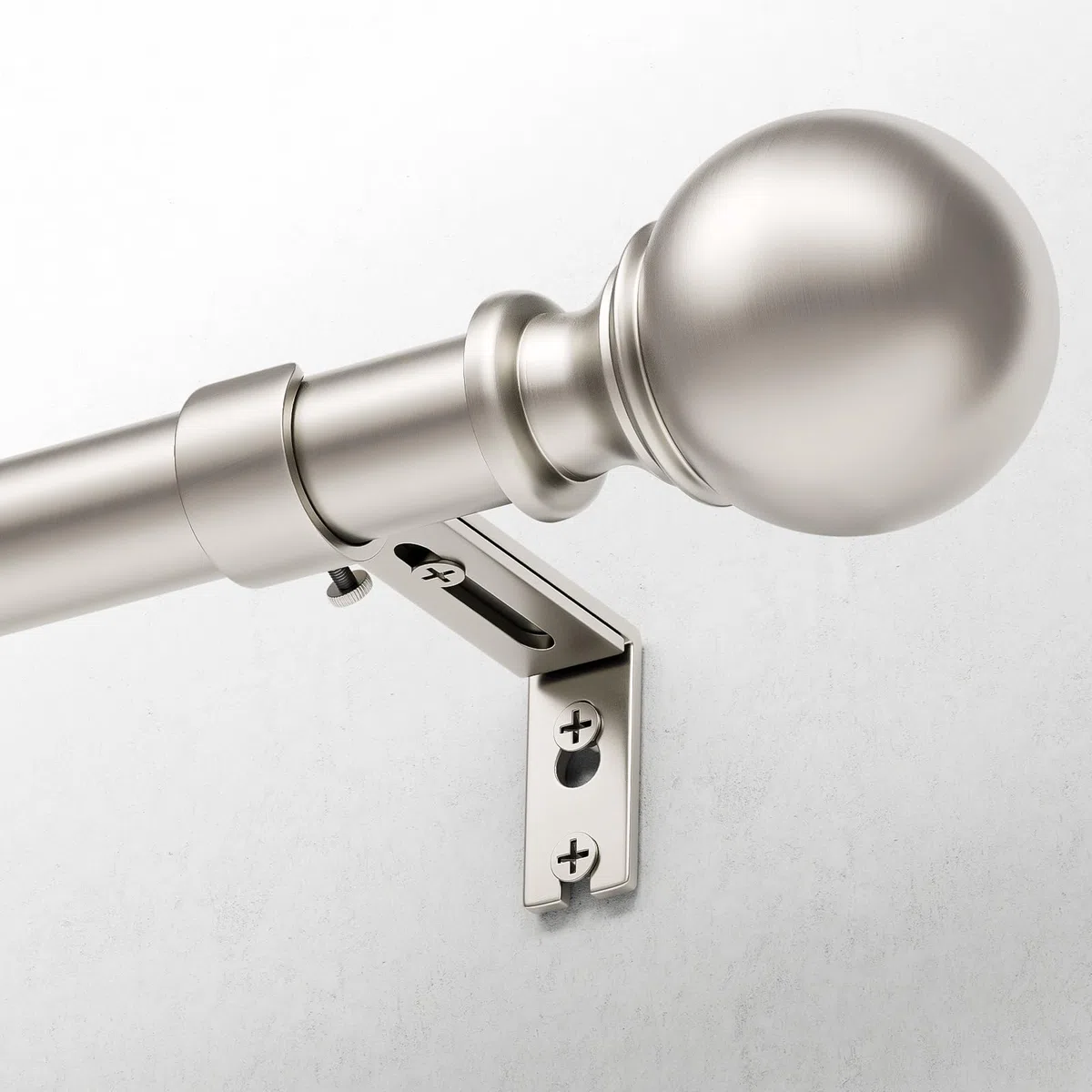 Bastone per tende 80-305 cm, Estensibile, Ø 25 mm, in metallo, con staffe incluse, supporta montaggio a parete e soffitto, per soggiorno, camera da letto e cameretta, nickel spazzolato