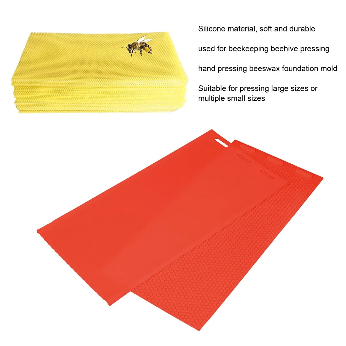 Acouto placas de panal de Cera de abejas, placas Base de Cera de Colmena de silicona de 5,4 mm para fabricación de velas de Cera de abejas