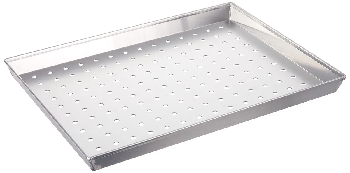 Pentole Agnelli COAL49/3F40 Teglia Rettangolare Forata, Lega Alluminio 3003, Argento, 40 x 30 cm