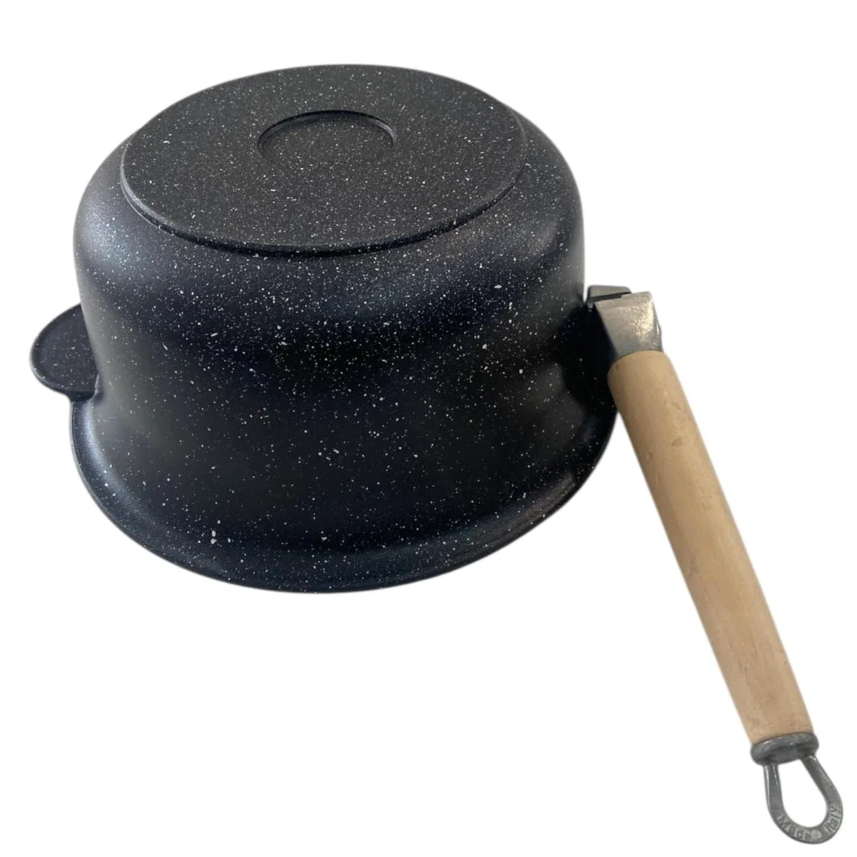 Paiolo Artigianale 24 cm – Rivestimento in Pietra Lavica, Made in Italy | Ideale per minestre, minestrone, zuppe, Pasta, Riso e cotture lente etc! No induzione