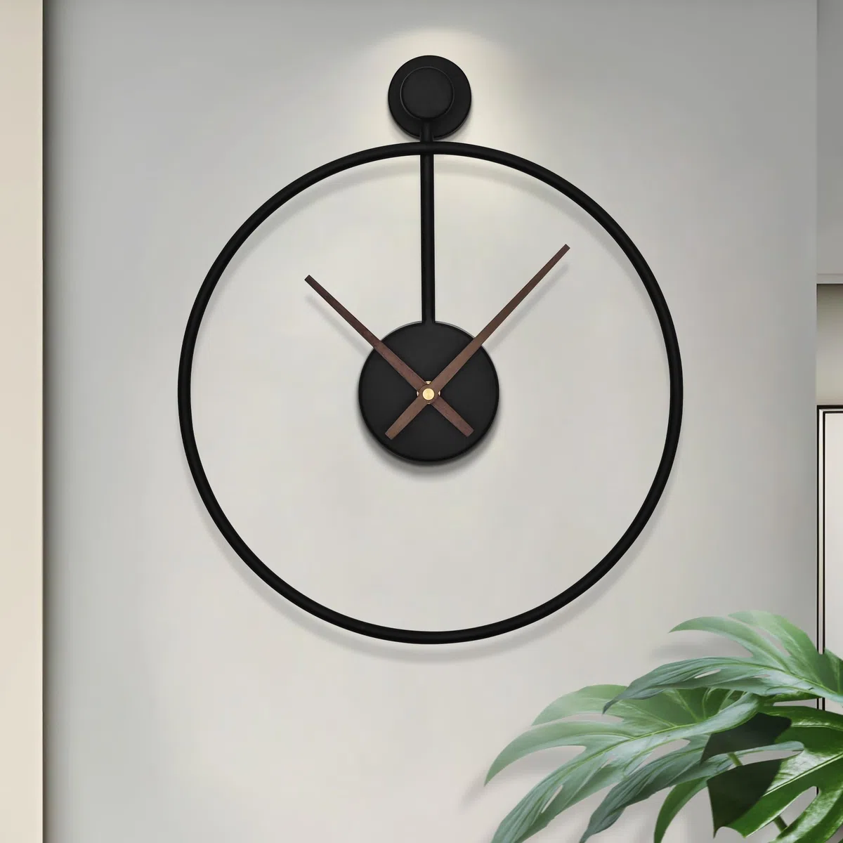HAITANG Orologio da parete decorativo moderno per soggiorno, 30 cm, funzionamento a batteria, senza ticchettio, movimento silenzioso, orologio da parete rotondo in metallo, per camera da letto