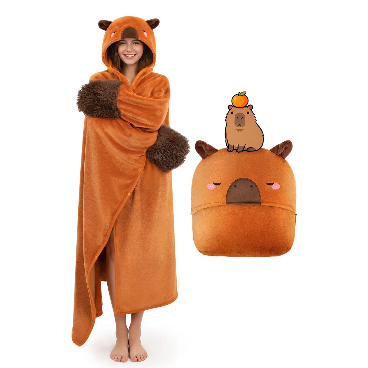 Mewaii Felpa con Cappuccio Unisex Coperta Indossabile con Maniche Super Morbida, Calda e Confortevole - Ideale per Regali di Natale, Compleanni e Altre Festività