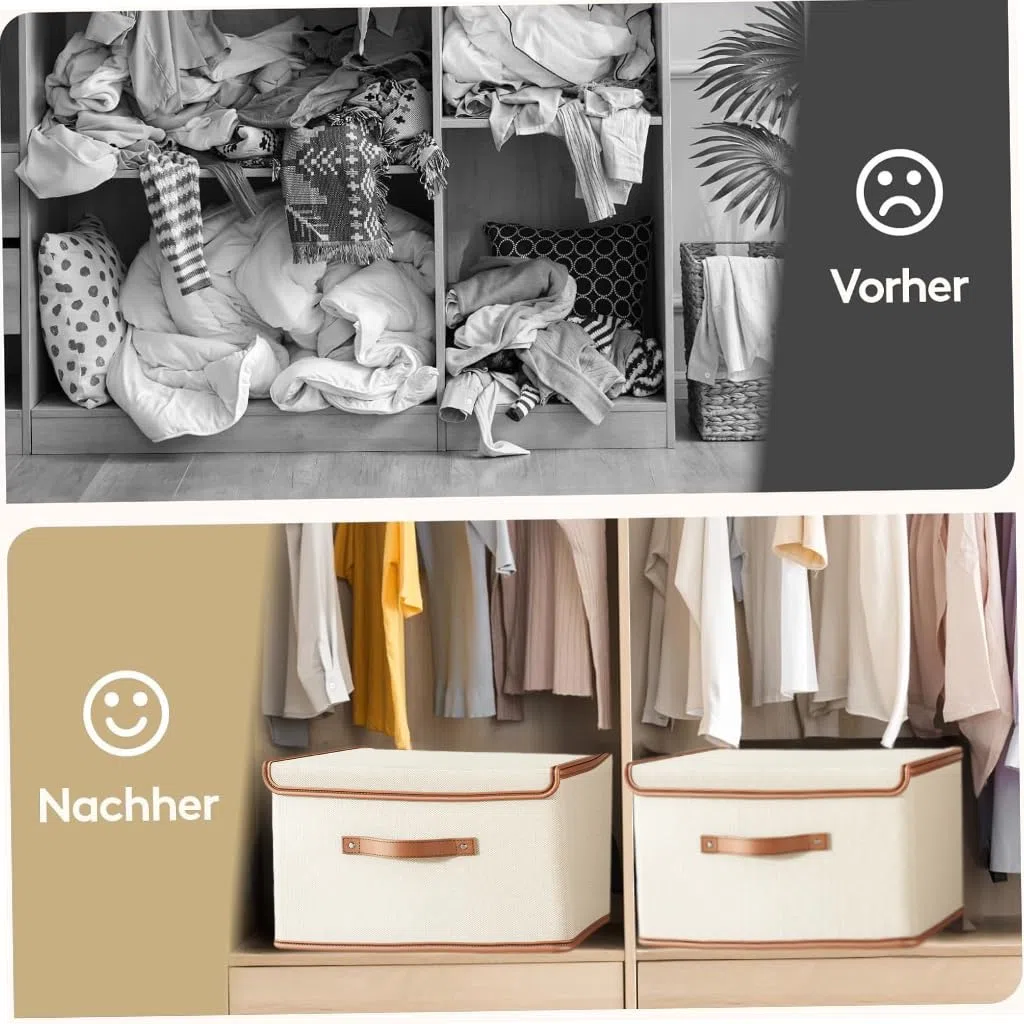 2 pezzi Scatole per Armadio,38L scatole portaoggetti pieghevoli,Contenitori Organizer armadio per Piumoni, Scatola trasloco, Buste Pieghevole per Indumenti, Coperte, Biancheria da Letto