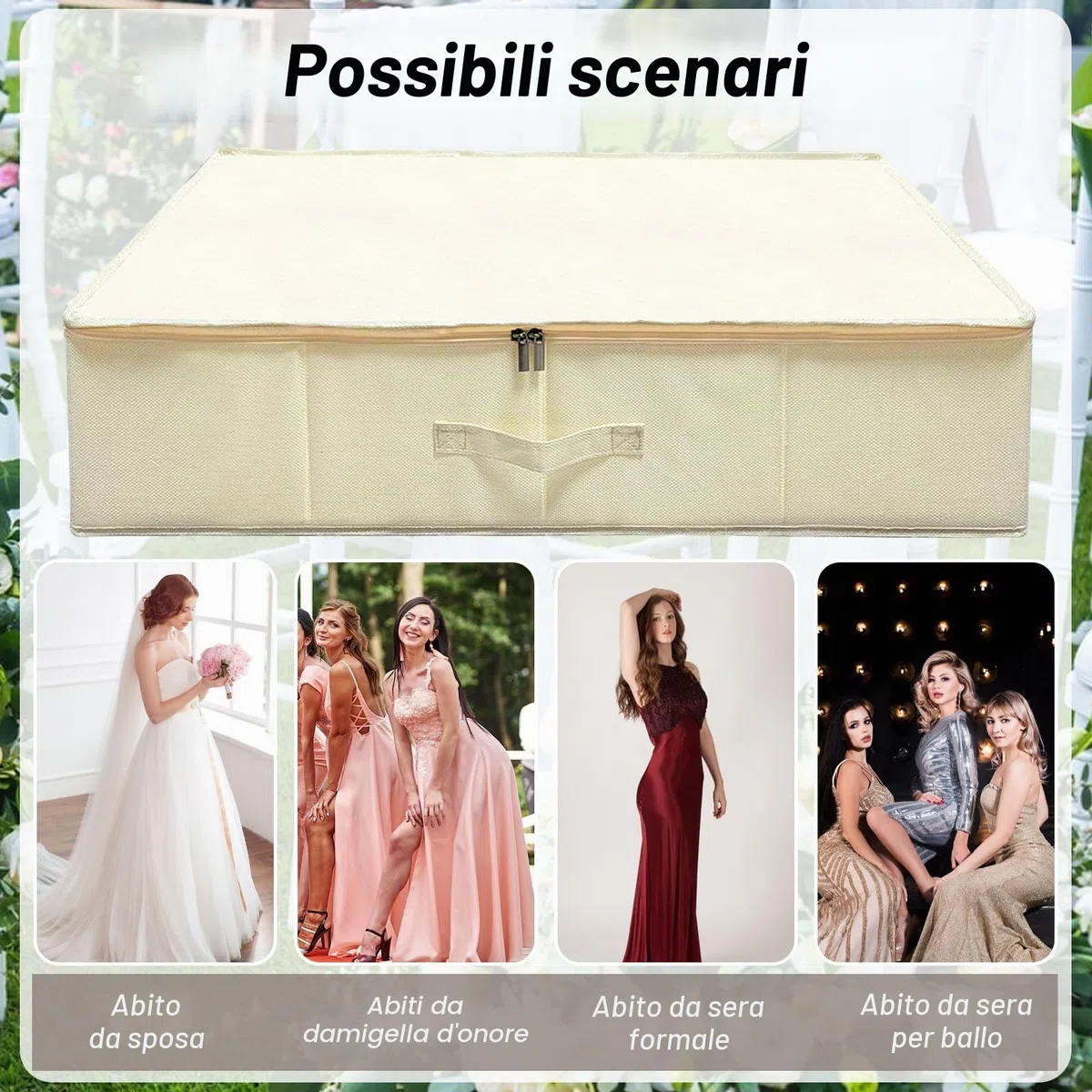Scatola portaoggetti per sposa, con 40 fogli e 1 paio di guanti in microfibra di carta velina priva di acidi, per conservare abiti da sposa