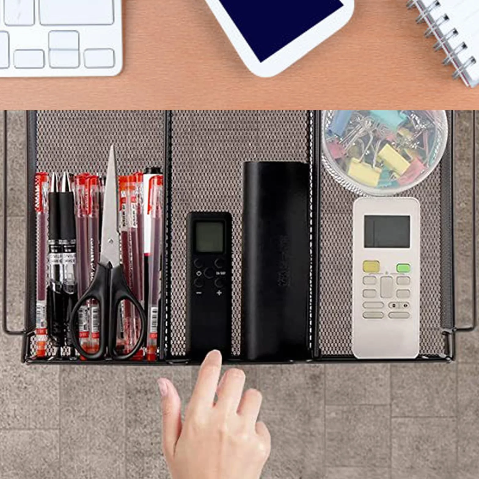 Cassetto sottopiano, supporto invisibile da scrivania, organizer da scrivania, cassetto nascosto per ufficio, casa, scuola