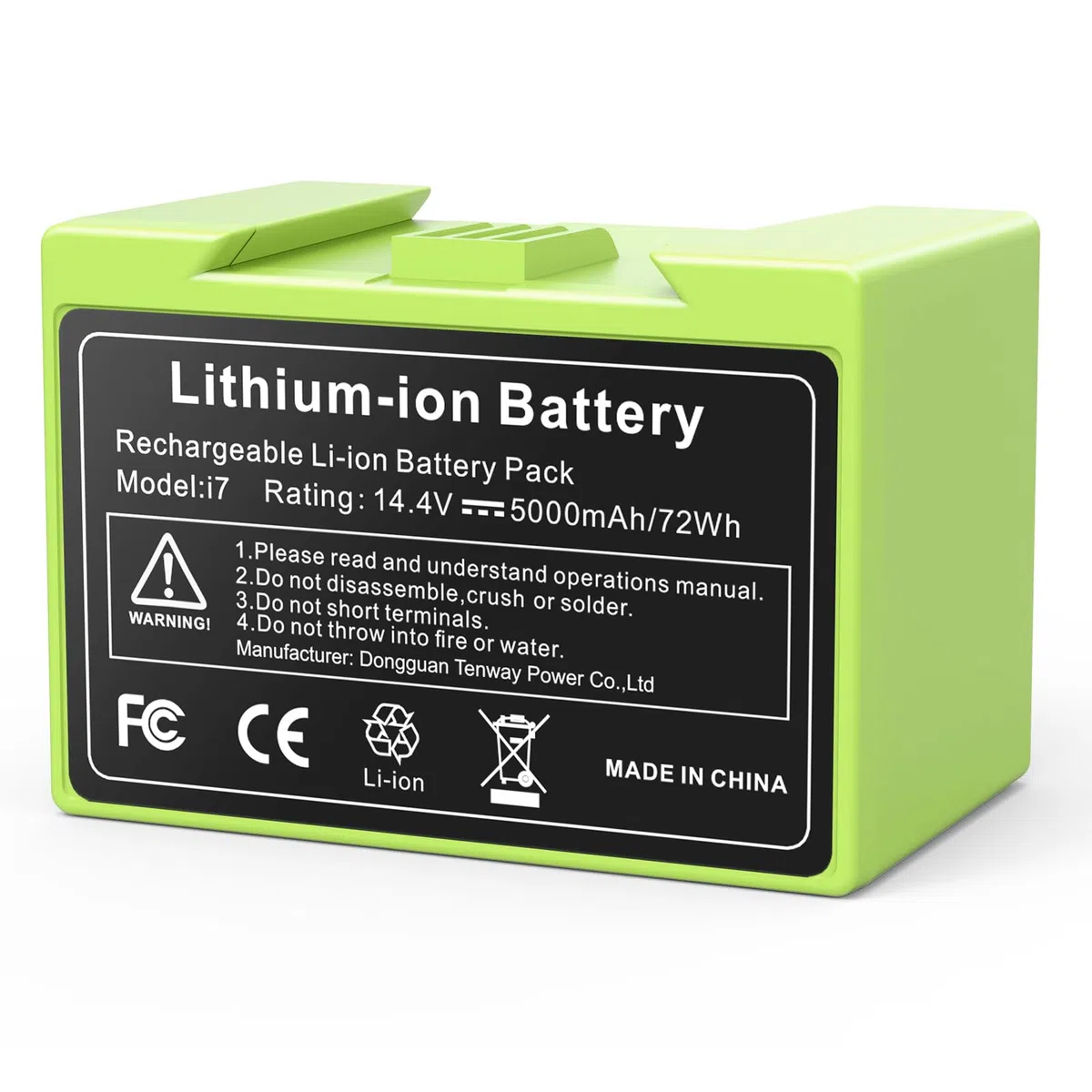 Batteria di ricambio da 5000mAh 14,4V per Roomba i7, ASUNCELL per iRobot Roomba e i Serie i7/i7+ i4/i4+ i3/i3+ e5 e6 i7158 i7550 i755020 7150 750 agli ioni di litio