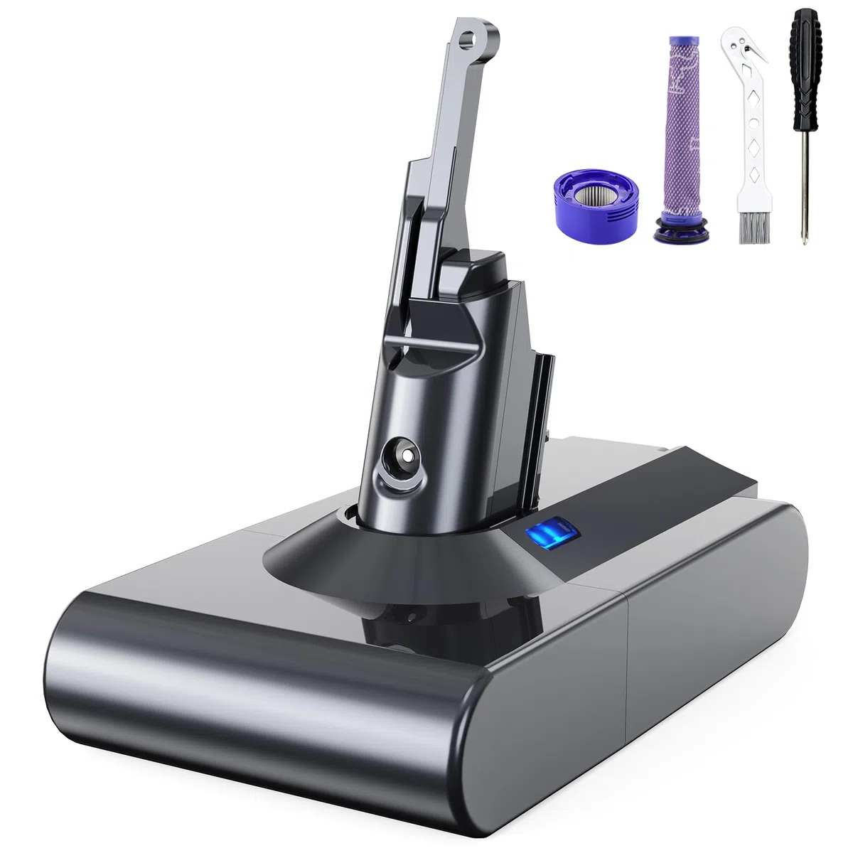 8000mAh Batteria per Dyson V8 Absolute SV10,V8 Batteria di Ricambio per Dyson Animal Fluffy Absolute Aspirapolvere con 2PCS Pre Filtri