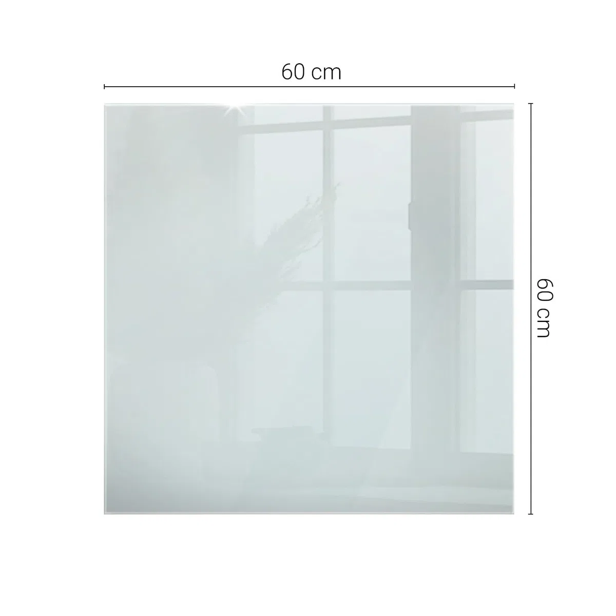 Piano per Tavolo Quadrato in Vetro Temperato 60x60 cm | Lastra di Protezione | Nessun Montaggio | Cuscinetti Antiscivolo | Bordi Lucidi | Superficie Liscia | da Cucina e Sala da Pranzo - Trasparente