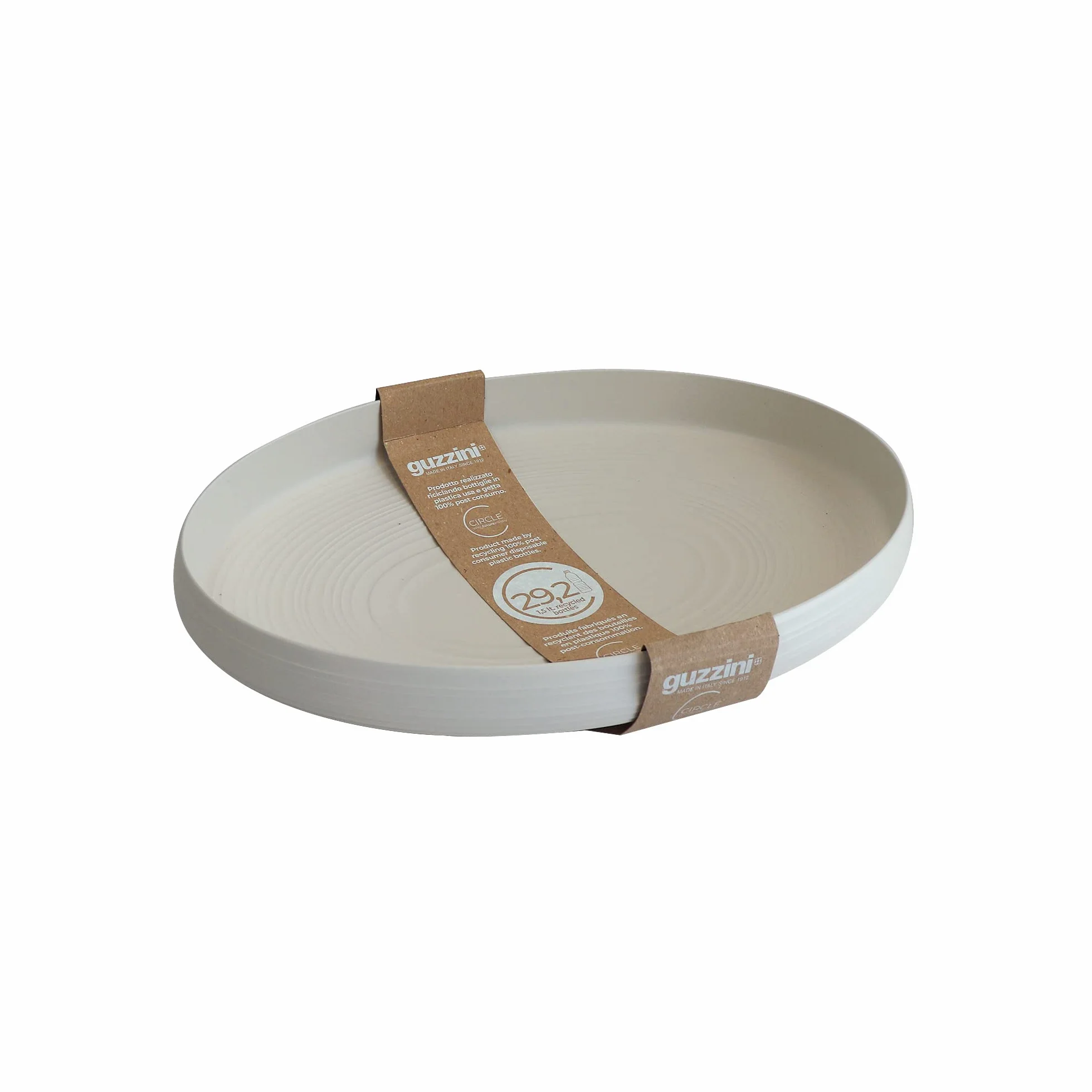Guzzini - Tierra, ciotola/piatto frutta - 750ml, bianco latte, ovale 43 x 30x h8,9cm - 179700156, bianco