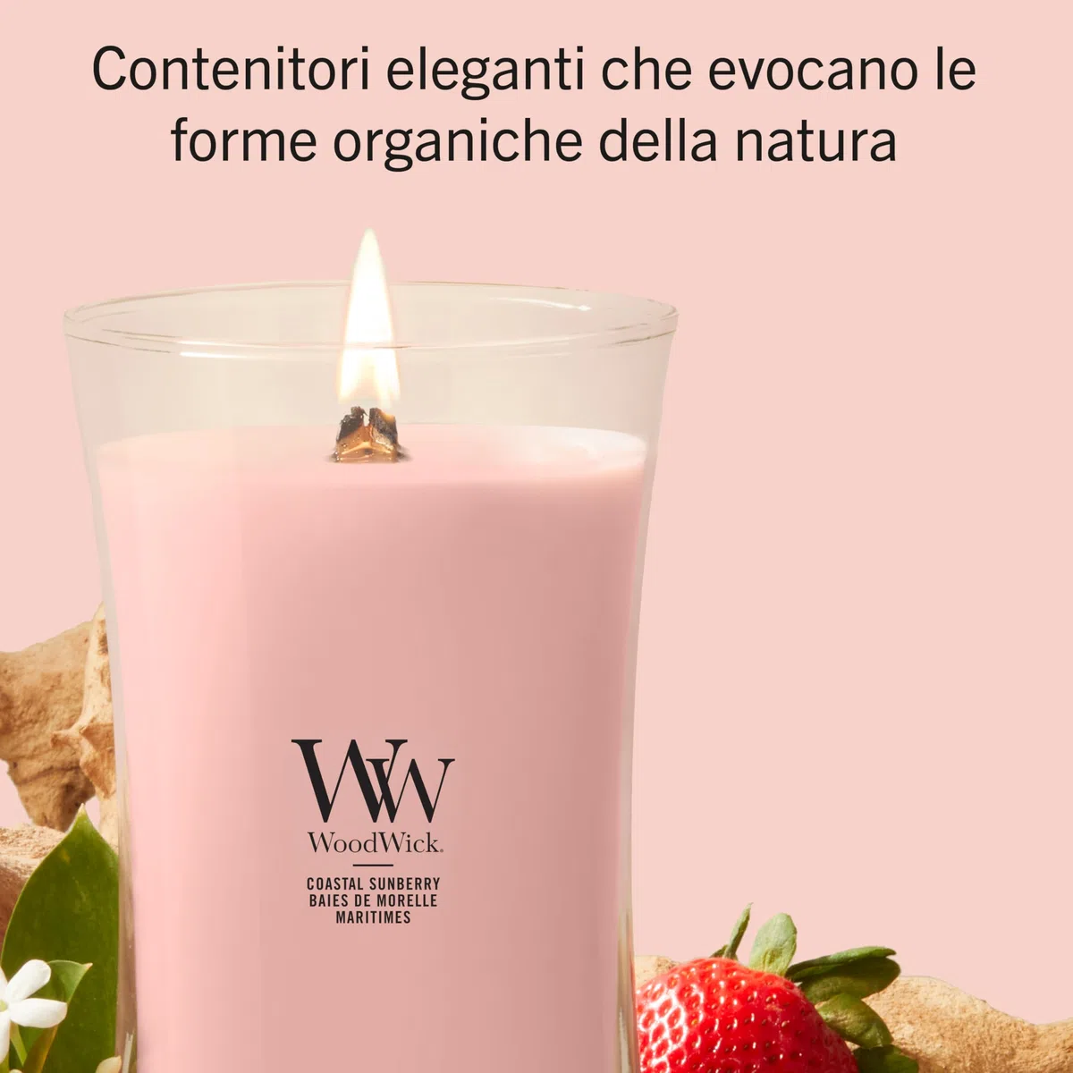 WoodWick Candela profumata | Candela Grande a Clessidra | Coastal Sunberry | Regali Perfetti per Donne