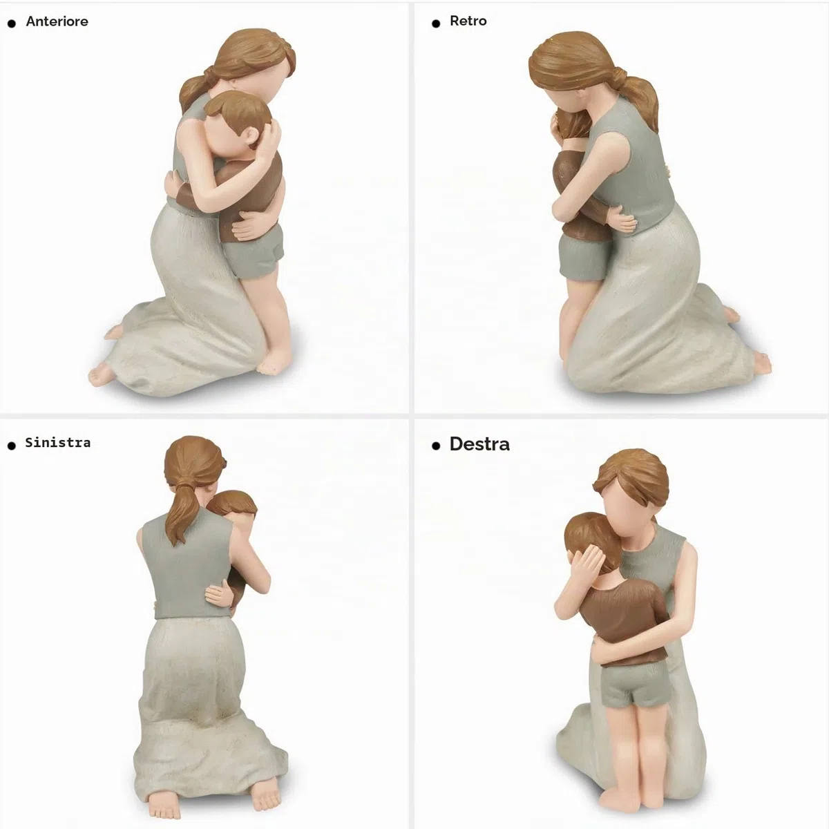 Statuette di statuette di madre e figlio, le più grandi sculture di mamma e bambino, scolpite figure dipinte a mano con carta regalo per l'anniversario di compleanno