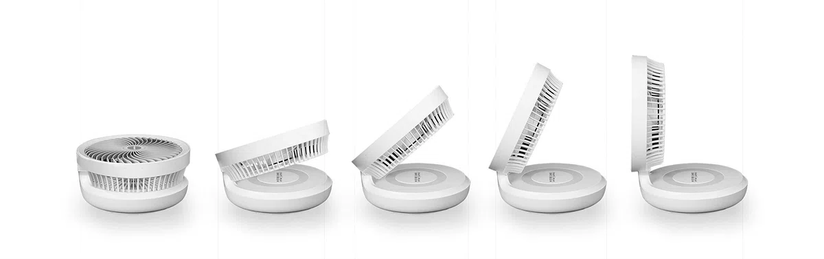 MACOM Enjoy & Relax 990 Compact Cordless Fan Ventilatore da tavolo ricaricabile USB, diametro da 19 cm, bianco