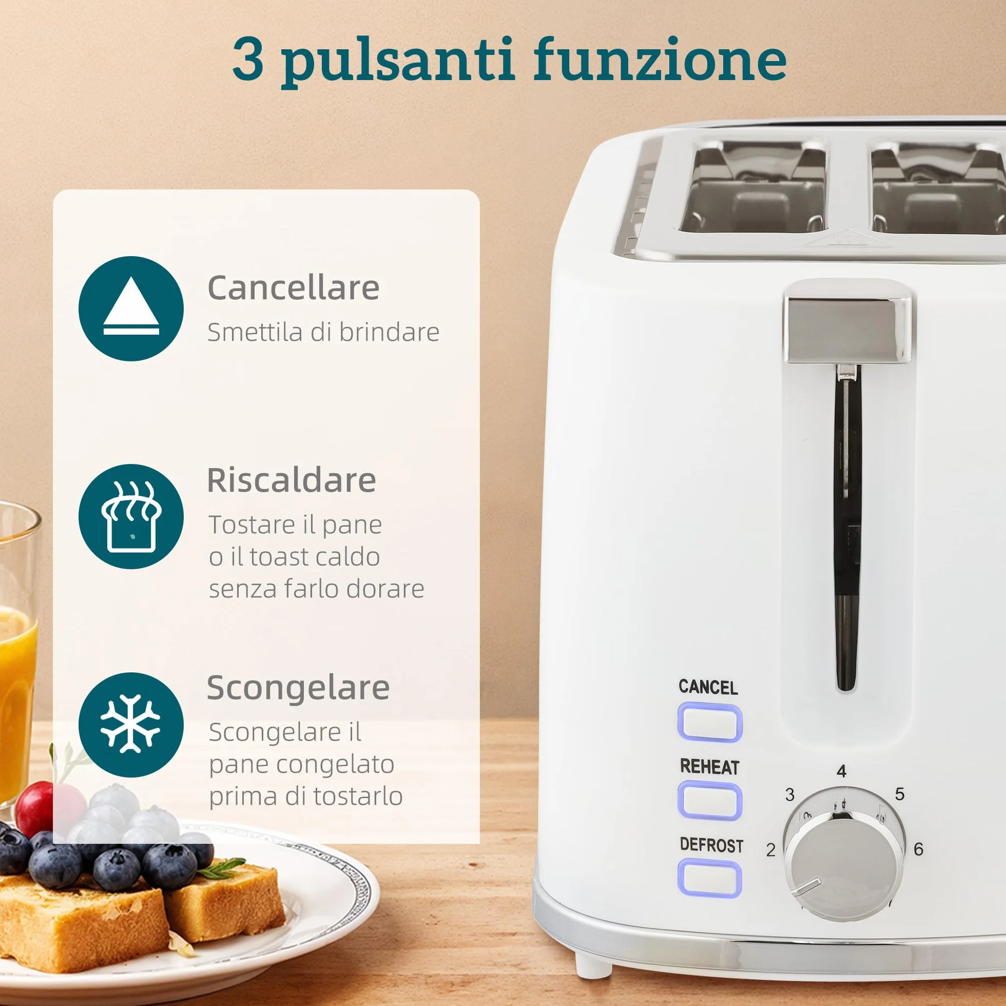 HOMCOM Set Colazione Tostapane a Fessura Larga a 2 Fette con 7 Livelli di Doratura e Vassoio Raccoglibriciole, Bollitore Elettrico da 1.7L 2200W con Termostato Otter e Filtro Anticalcare, Bianco