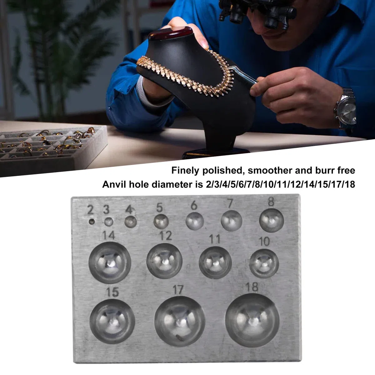 Acciaio Dapping Block Riparazione di gioielli Realizzazione di stampi per la formatura di metalli Strumento per la creazione di gioielli Blocchi di stampi Blocchi di acciaio