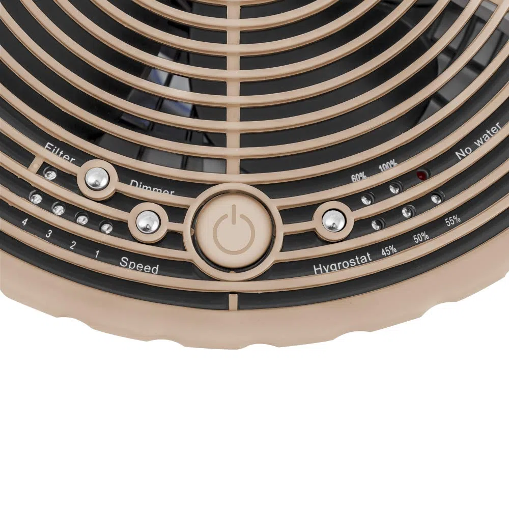 TROTEC Umidificatore B 24 E - umidificatore per ambienti grandi fino a 24 m² / 60 m³, serbatoio da 3 l, diffusore di aromi, modalità notturna, spegnimento automatico, rame