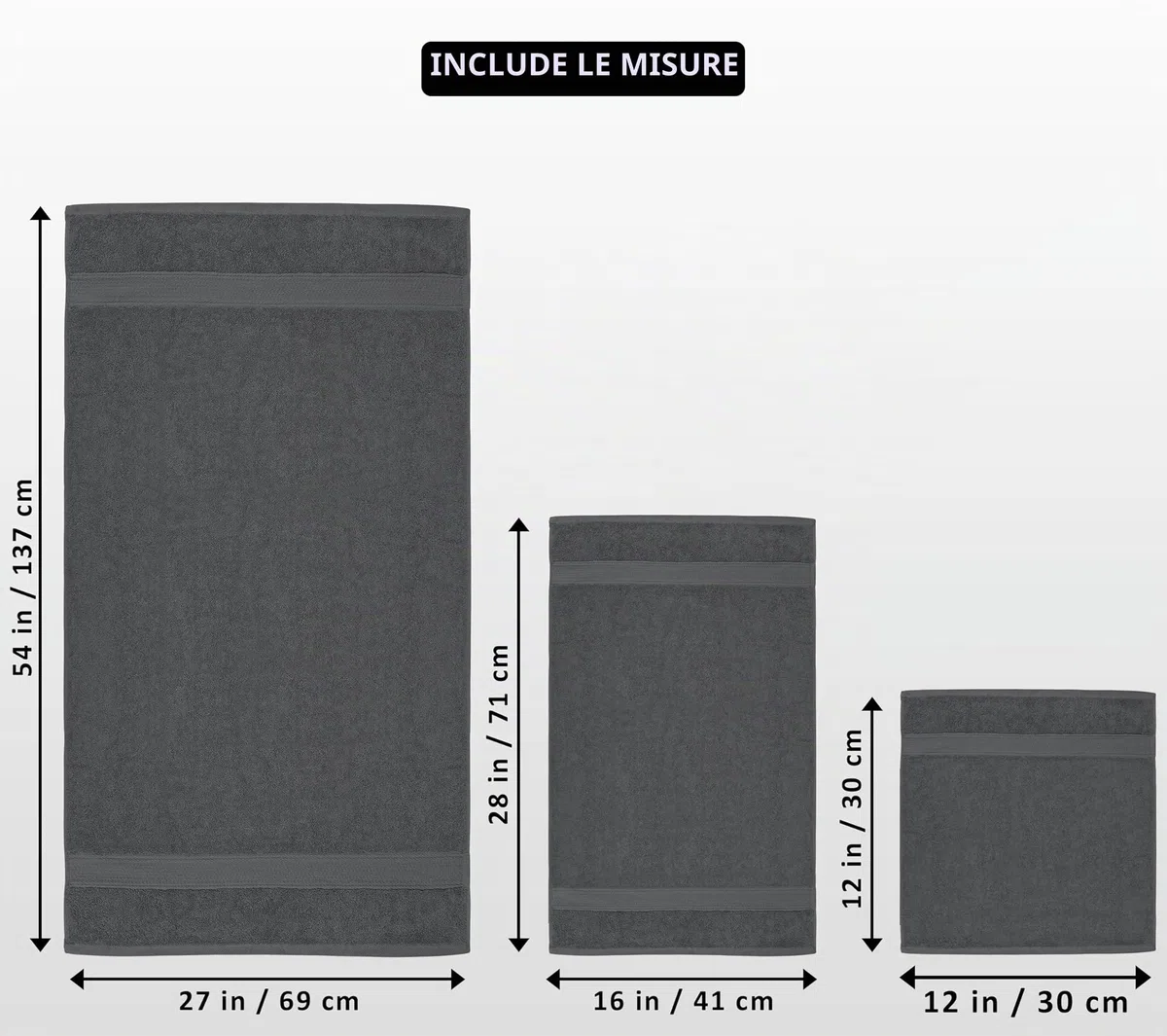 Utopia Towels, Set Di Asciugamani Da 8 pezzi, 2 Asciugamani Da Bagno, 2 Asciugamani a Mano e 4 Panni Da Lavare, Altamente Assorbente Per Bagno, Palestra, Hotel e Spa (Grigio)