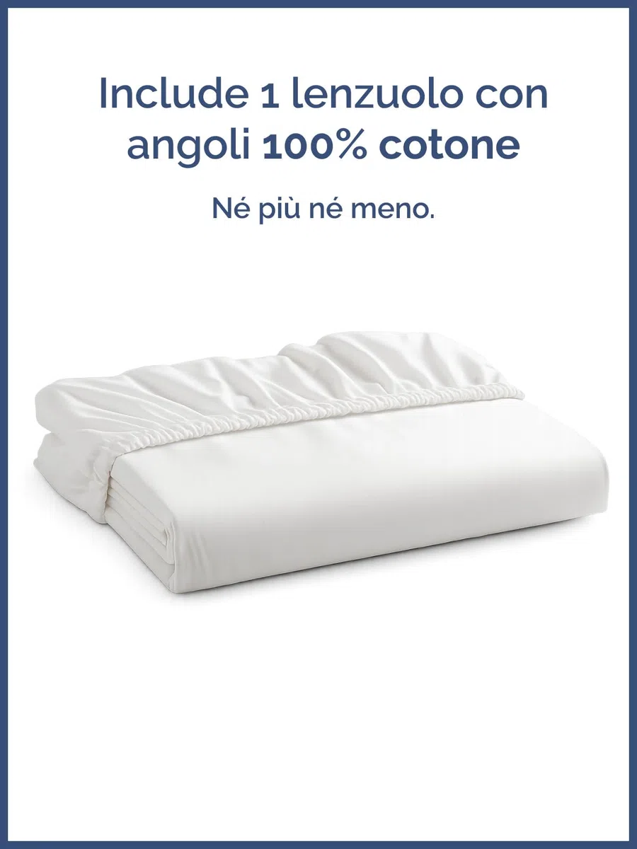 Lenzuolo con angoli 180x200cm - 100% cotone - Lenzuolo con angoli 180x200 per materassi fino a 30 cm altezza - Biancheria premium 400 fili cotone - Certificato OEKO-TEX - Confezione singola - Bianco