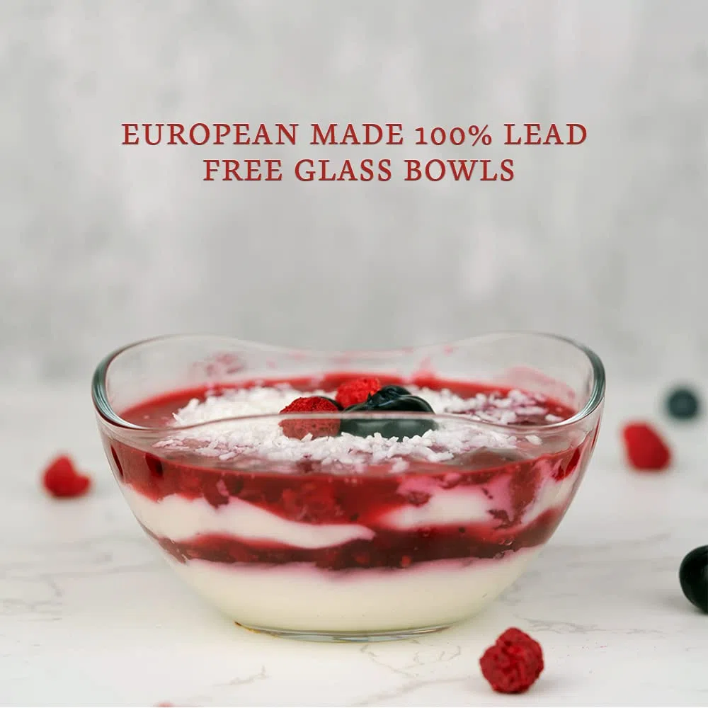 NORDIC SCHILLER Ciotole in Vetro Set 12 310ml Ciotola per Dessert in Vetro SENZA PIOMBO Coppette Gelato, Salse Sundae Caramelle, Ciotole Per Frutta, Insalatiere, Tazza da Dessert