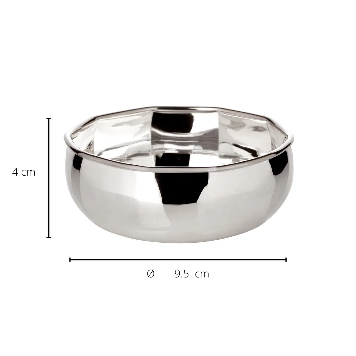 Edzard ciotolina Ten (diametro 10 cm, altezza 4 cm) decagonale, argentatura a strato spesso, materiale di base ottone - ciotola decorativa, per snack, da portata