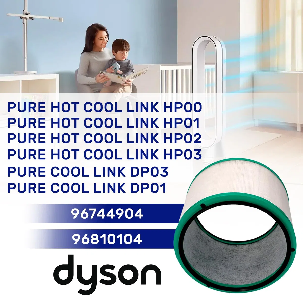 HEPA Filtro per Aspirapolvere Ø 215mm con Codice Originale 968101-04 96810104 per Dyson DP01 DP03 HP00 HP01 HP02 HP03 - MONTERAL