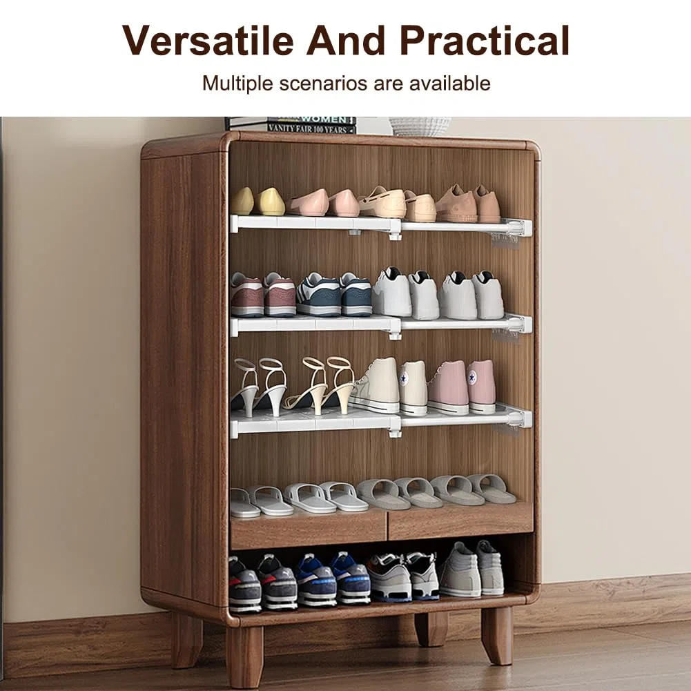 Mensole Regolabili per Armadio, Larghezza 42 cm Ripiani per Armadio Interno, Scaffali Regolabili per Armadi, Senza Forature, Senza unghie, per armadi, bagno, cucina (Regolabile Lunghezza 38-60 cm)