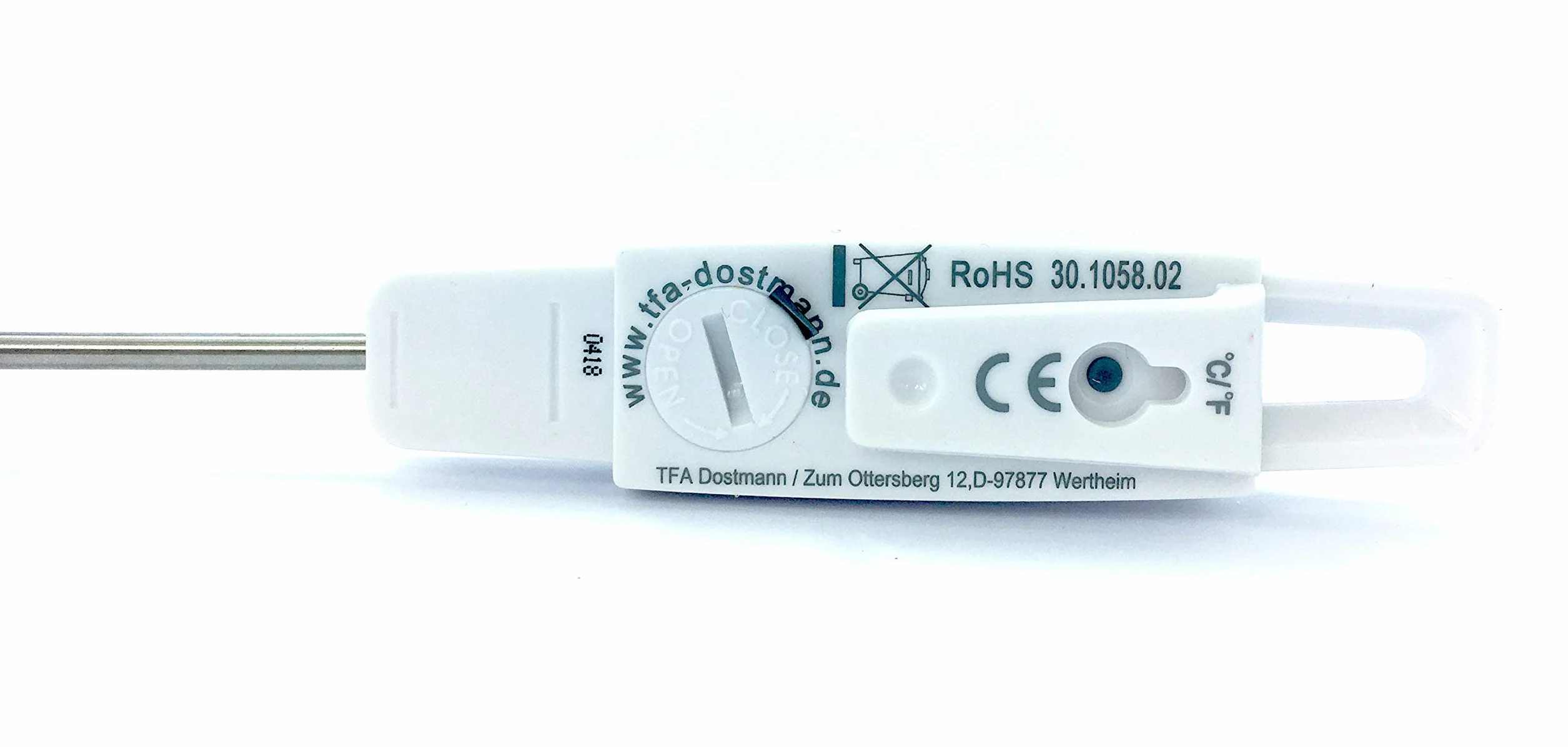 TFA Dostmann Termometro digitale con sonda extra lunga, veloce e preciso, versatile, L 24 x L 19 x H 400 mm