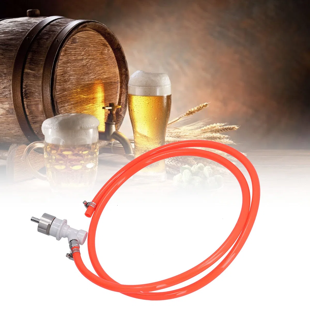 Yctze Regolatore Gas, Assemblaggio della di Birra con Blocco a Sfera, Tubo Flessibile del Gas Flessibile per Carbonatazione con Tappo per Carbonatazione da 5/16 Pollici Accessori