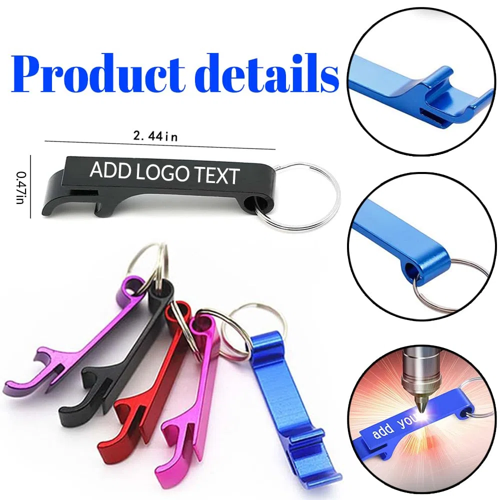 100 Pezzi Personalizzato Apribottiglie - Portachiavi Apribottiglie Personalizzabile - con testo logo - per uomo Bomboniere per gli ospiti Bulk Festa del papà Laurea