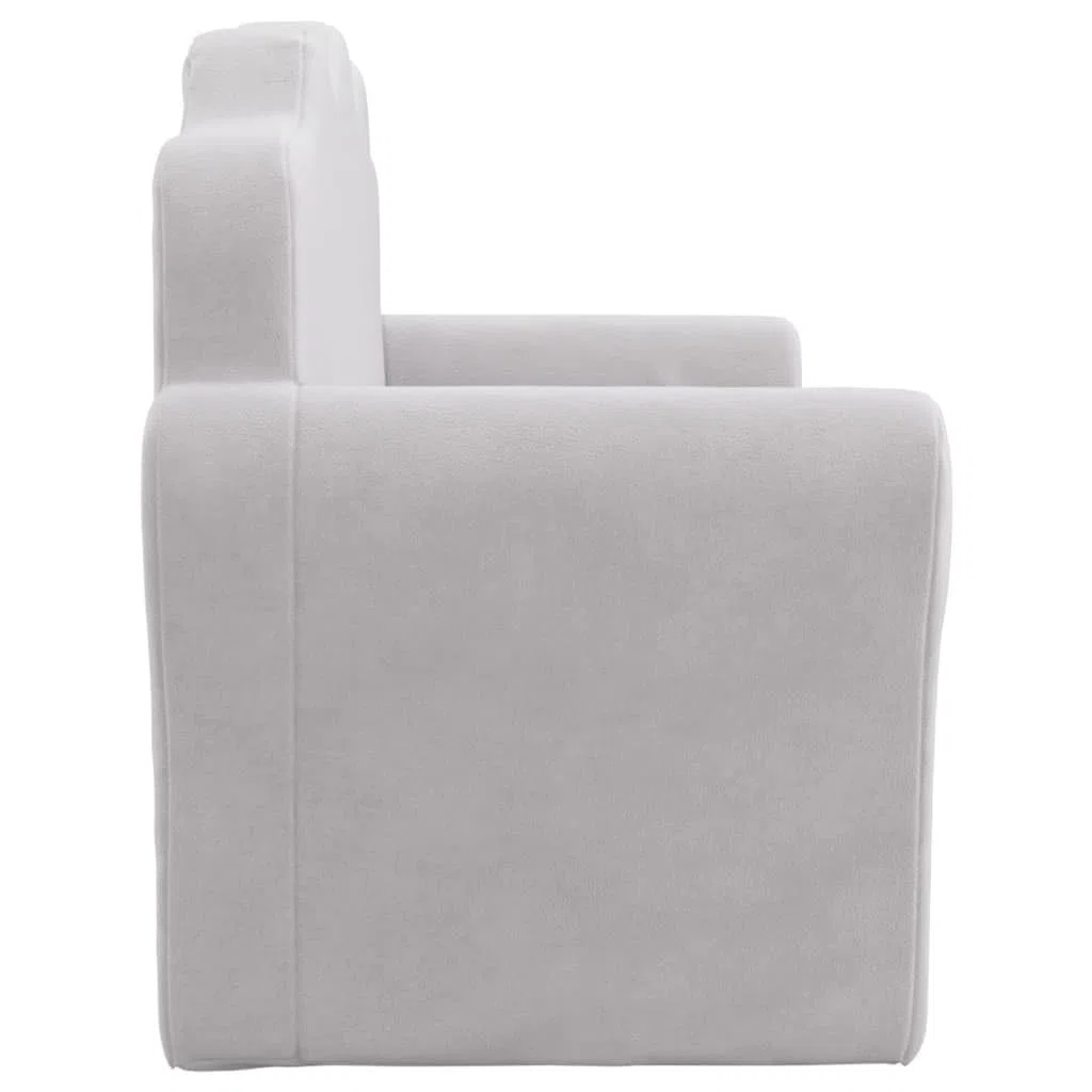 vidaXL Divano per Bambini a 2 Posti Grigio Chiaro in Morbido Peluche