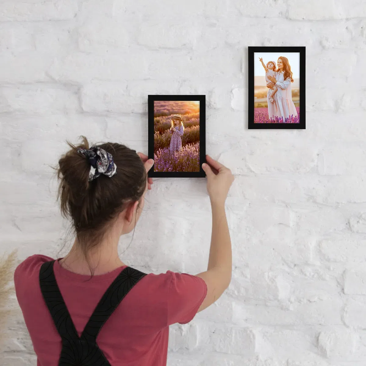 Giftgarden Cornice 9x13 con Passepartout, Cornice 10x15 Senza Passepartout, Portafoto da Tavolo e Parete, Set di 10, Nera