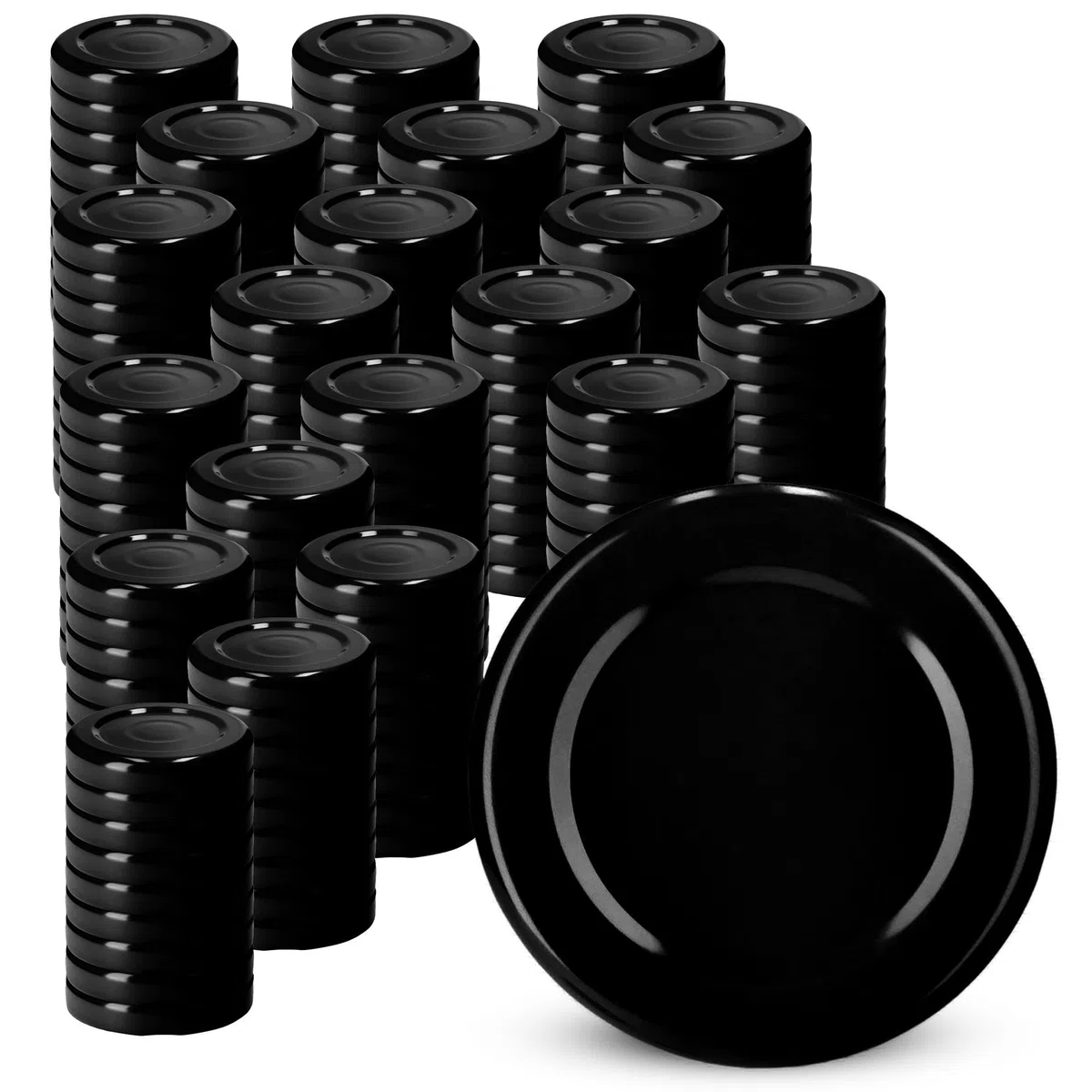 KADAX Set di 200 coperchi a Vite Twist-off Ø38 mm Nero – coperchi di Ricambio in Metallo per Piccole Bottiglie e barattoli per spezie, Chiusura ermetica
