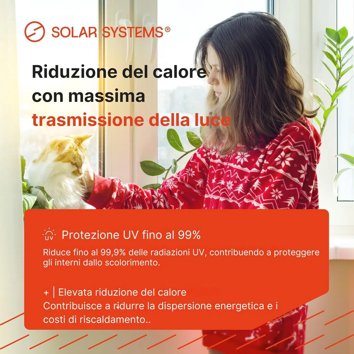 SOLAR SYSTEMS - Pellicola termica per finestre con rivestimento in nano-ceramica - pellicola isolante per finestre termo trasparente - pellicola di protezione solare, dal freddo Spectra 75x50cm