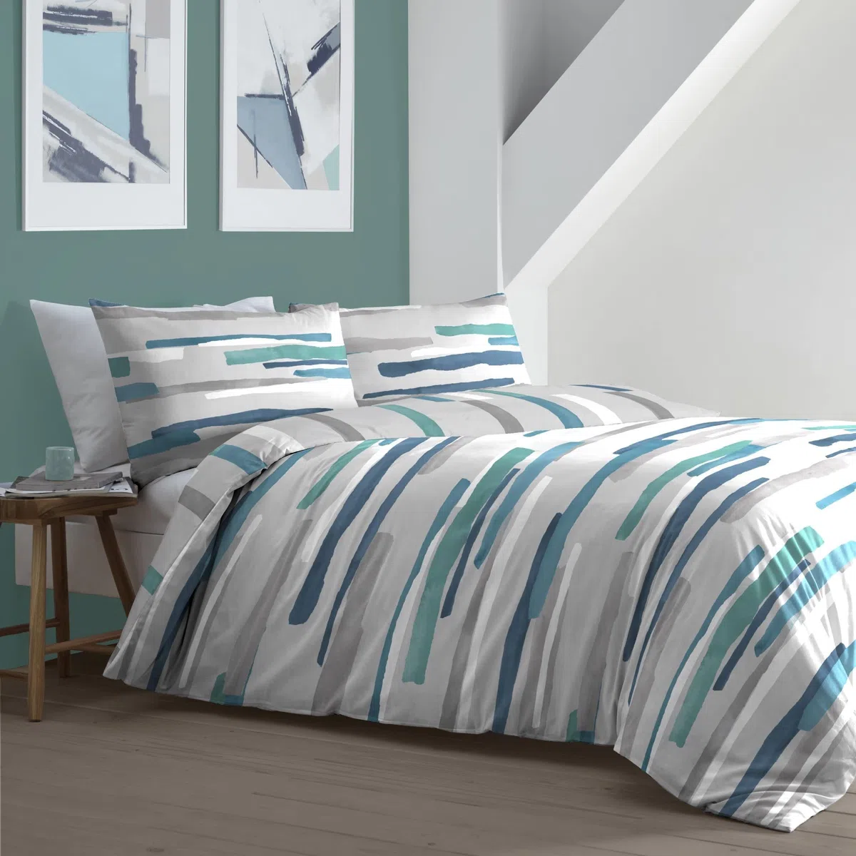 Fusion - Clifton - Set copripiumino - Dimensioni letto singolo in foglia di tè