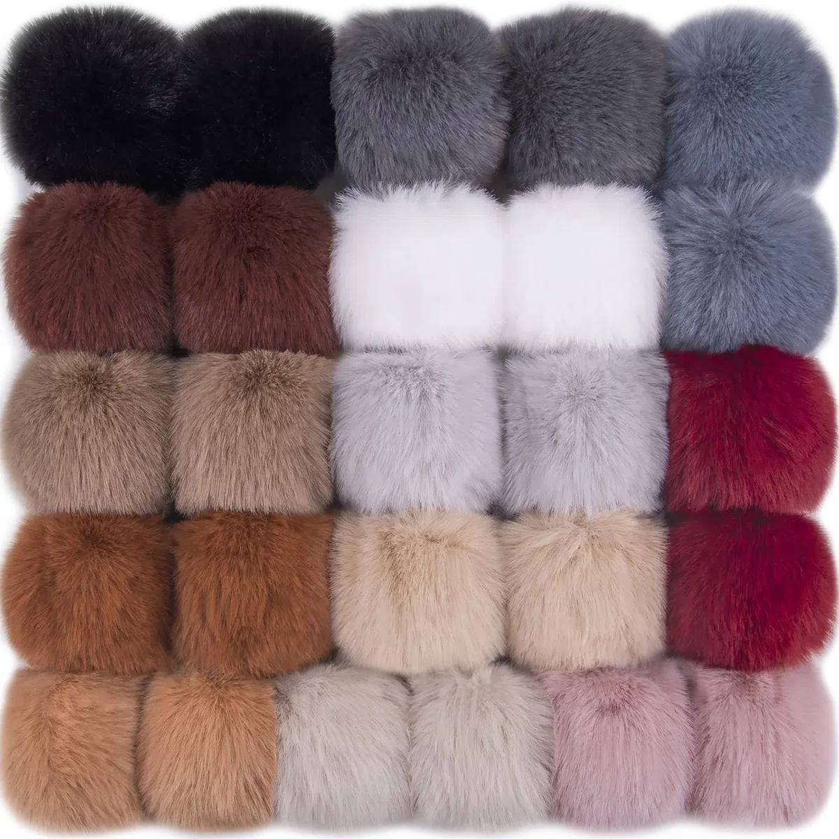 BQTQ 26 Pezzi Pompon in Finte Pelliccia Pom Pom Palla Pompon Ball per Portachiavi Cappelli Borse, 13 Colori